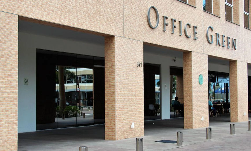Entrada do Edifício Office Green, em Pedra Branca